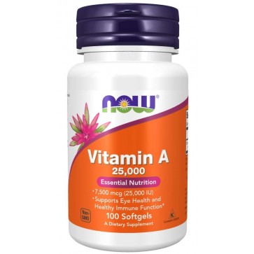 Vitamina A 25.000 iu 100 Softgels Now foods