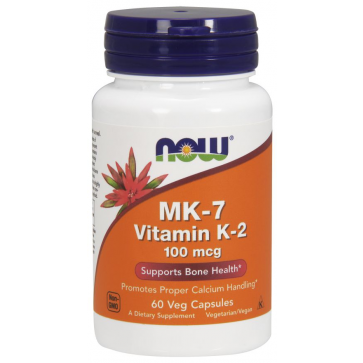 MK7 Vitamina K-2 100 mcg 60 Veg Capsules NOW Foods