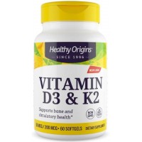 Vitamina D3 e K2 50mcg/200mcg Healthy Origins 60 softgels Healthy Origins