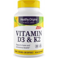 Vitamina D3 e K2 50mcg/200mcg Healthy Origins 180 softgels Healthy Origins